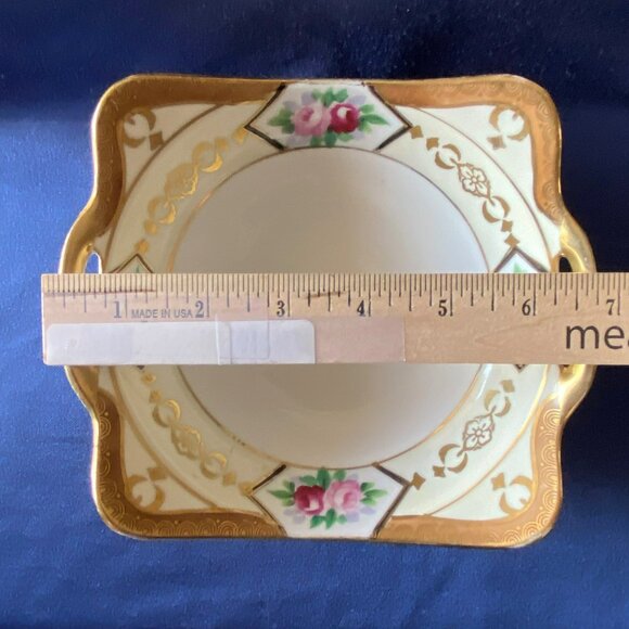 Vintage Nippon Hand-Painted Square Bowl - Picture 2 of 4